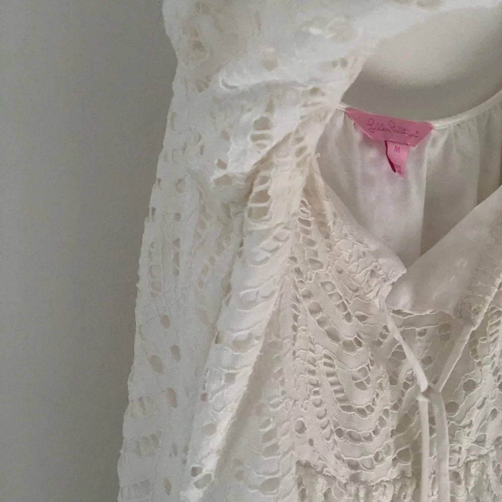 Lilly Pulitzer Alanna Dress in Marine Tropic Lace Resort White Size Medium - Picture 7 of 16